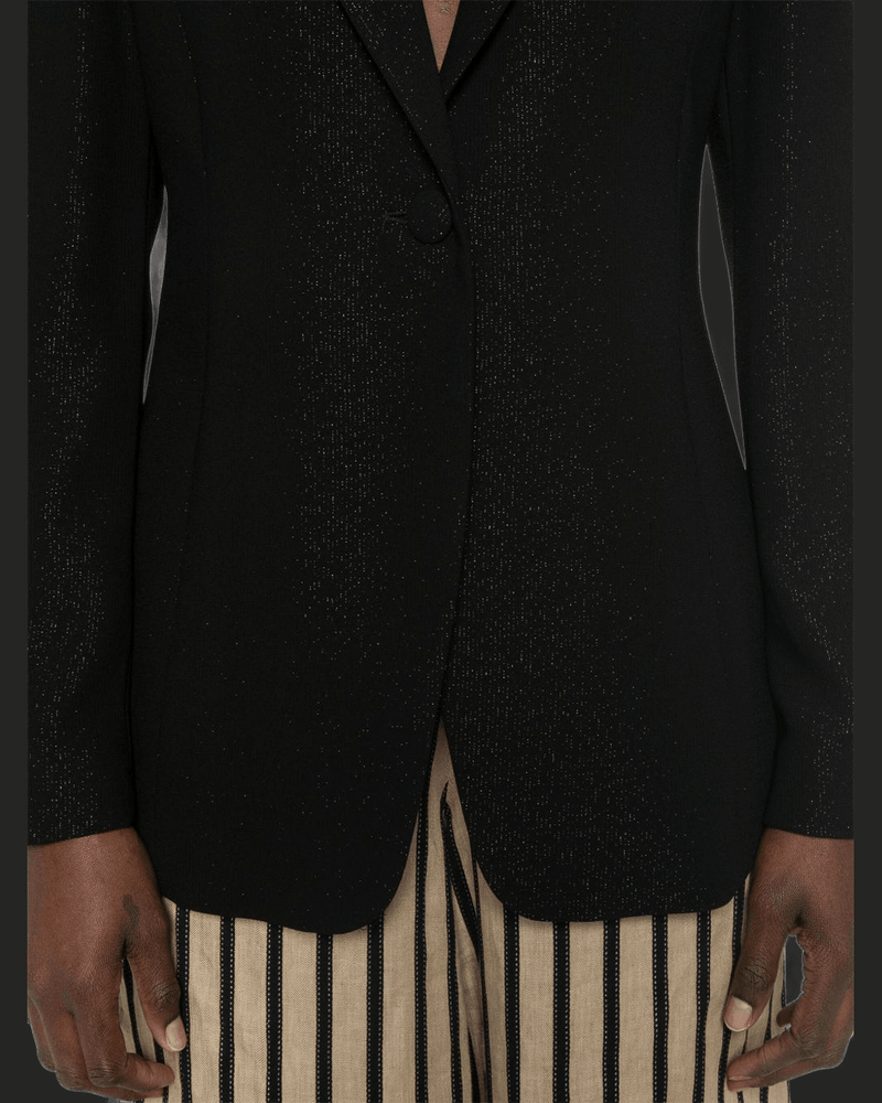 Emporio Armani Lurex Detail Crepe Blazer Glam Steals