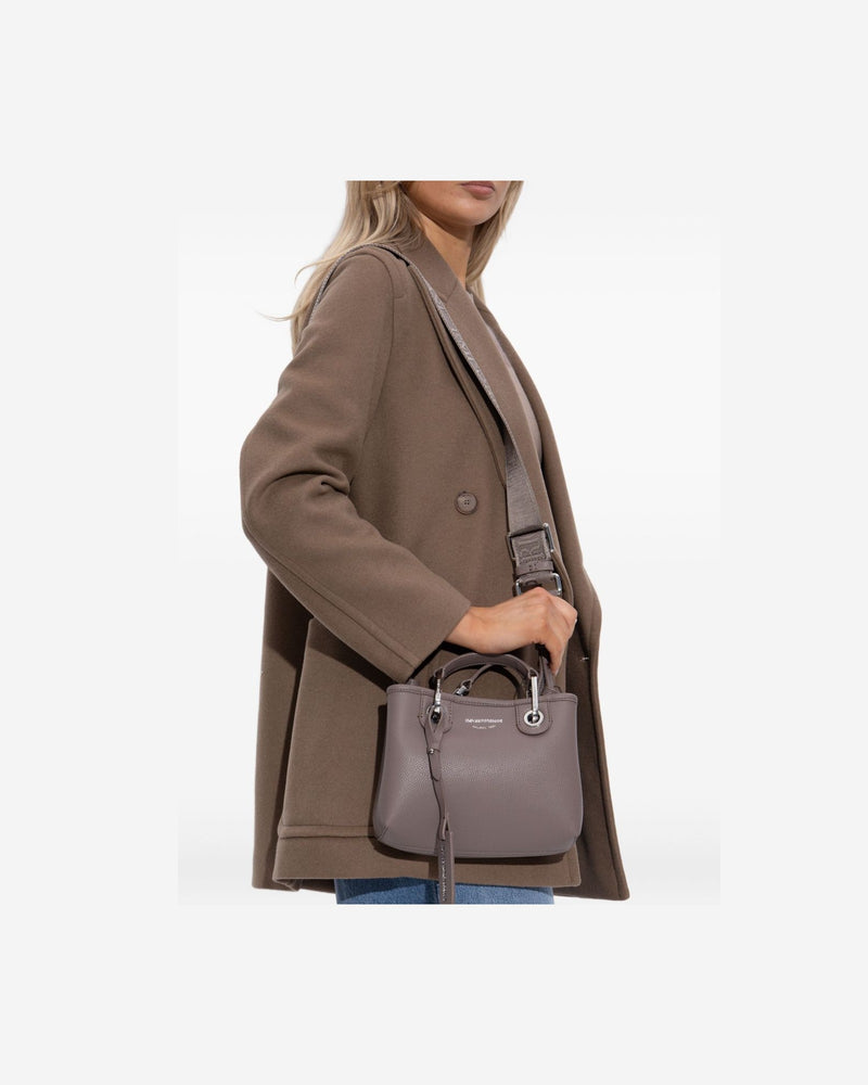 Emporio Armani Small Logo Plaque Top Handle Tote Bag Glam Steals