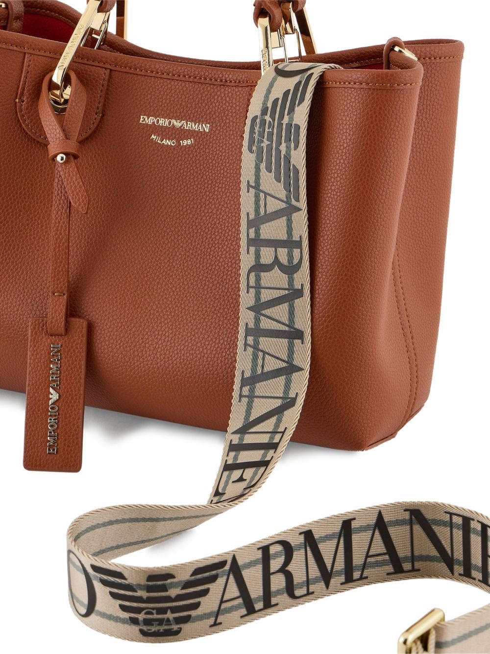 Emporio Armani Small Myea Shopper Bag with Deer Print Glam Steals