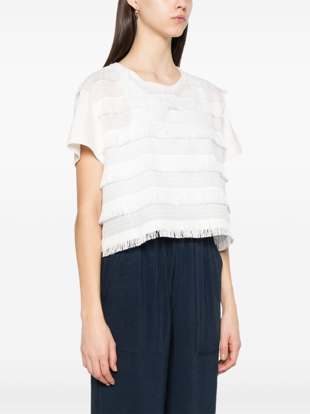 Emporio Armani T-shirt with Fringes Glam Steals