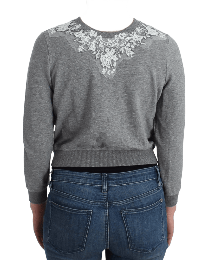 Ermanno Scervino Gray Lace Lingerie Sweater Cardigan Top Cardigans