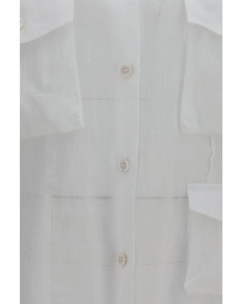 Ermanno Scervino White Ramie Shirt 