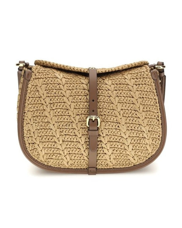Etro Beige Raffia Shoulder Bag