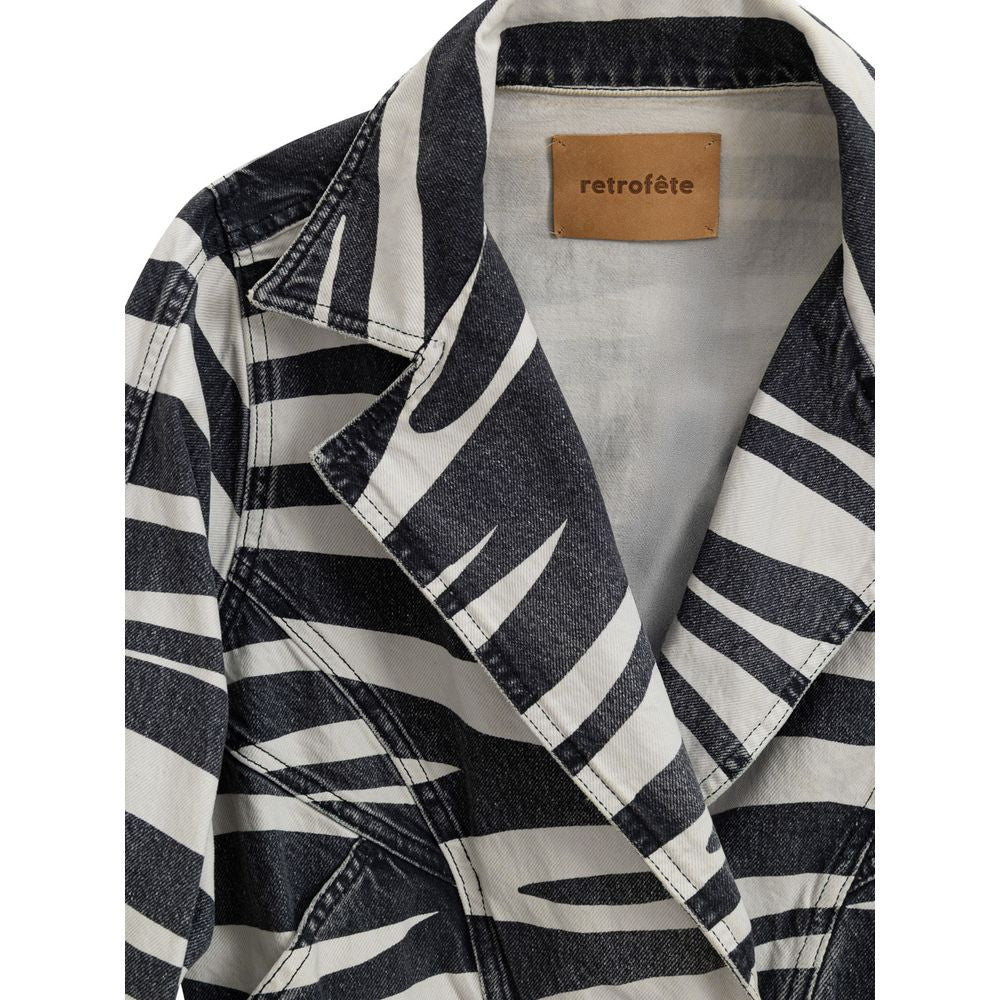 Etro Black And White Cotton Retrofête Blazer Glam Steals