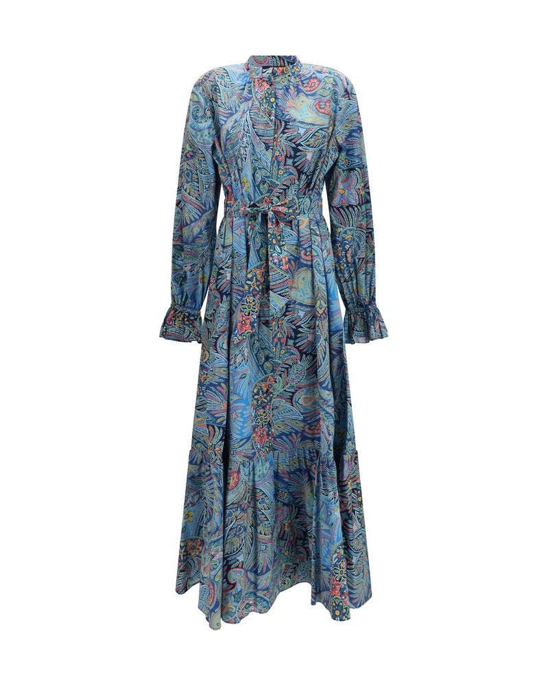 Etro Blue Cotton Casual Dress Glam Steals