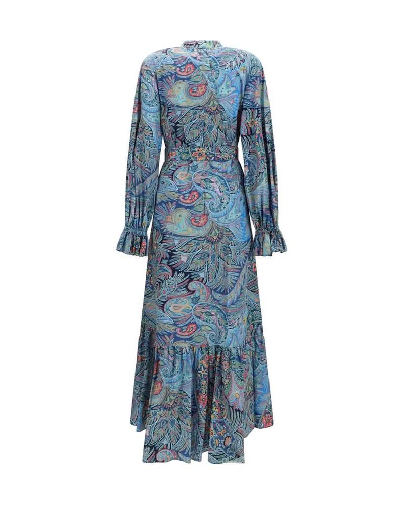 Etro Blue Cotton Casual Dress Glam Steals