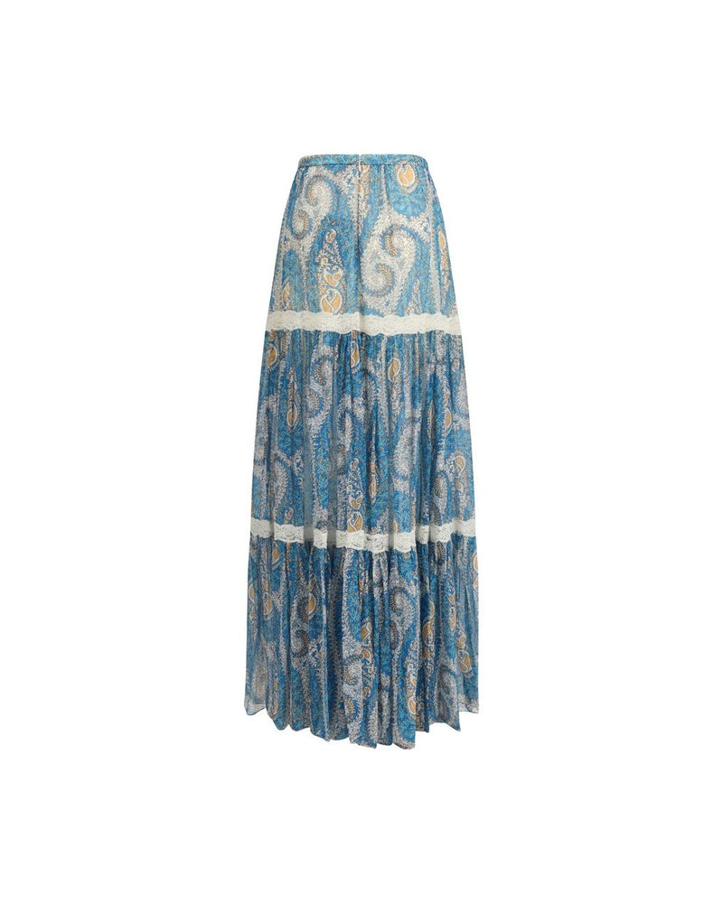 Etro Multicolor Silk Long Skirt Glam Steals