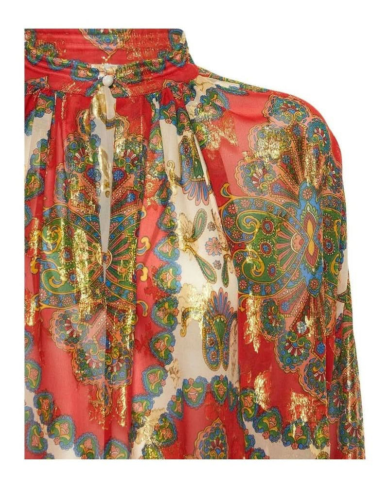 Etro Orange Silk Pattern Shirt Glam Steals