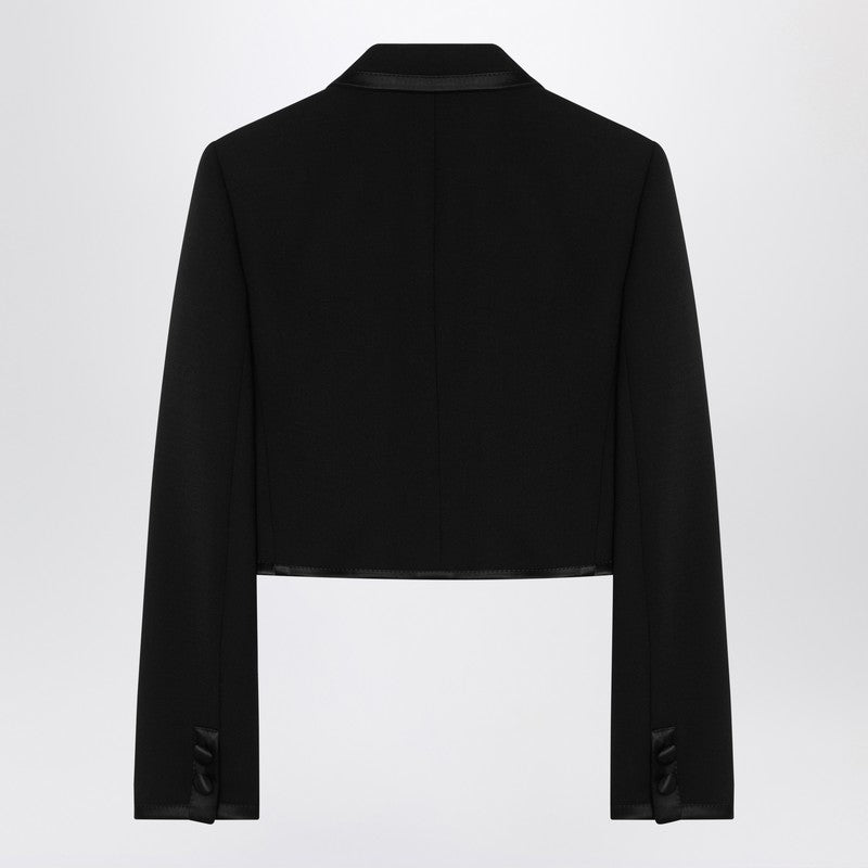 Dolce & Gabbana Black Cropped Double Breasted Jacket