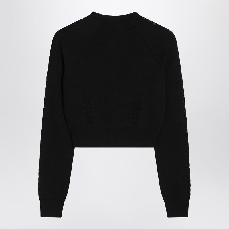 Dolce & Gabbana Black Cardigan with Punched Details
