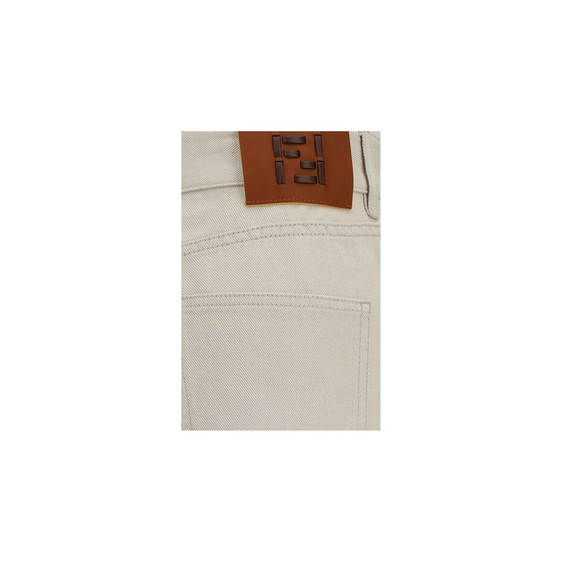 Fendi Beige Cotton Straight Leg Jeans Glam Steals