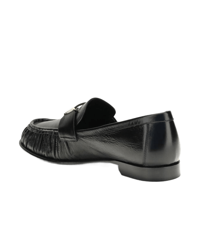 Fendi Black Calf Leather Bos Taurus Slip On Loafers Glam Steals