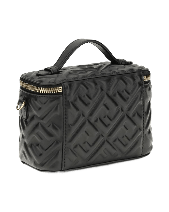 Fendi Black Calf Leather Bos Taurus Shoulder Bag Glam Steals