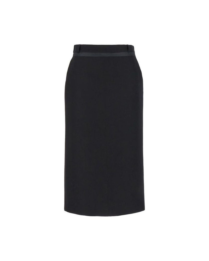 Fendi Black Wool Virgin Long Skirt 