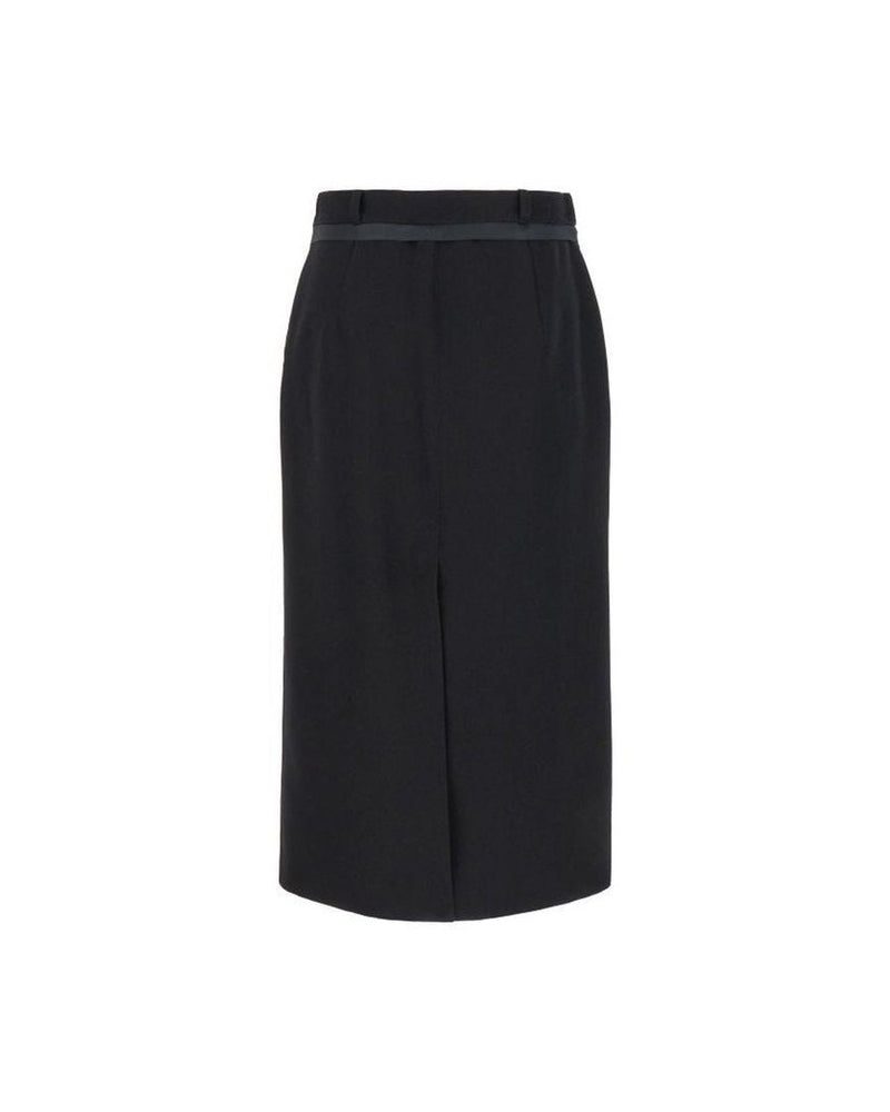 Fendi Black Wool Virgin Long Skirt 