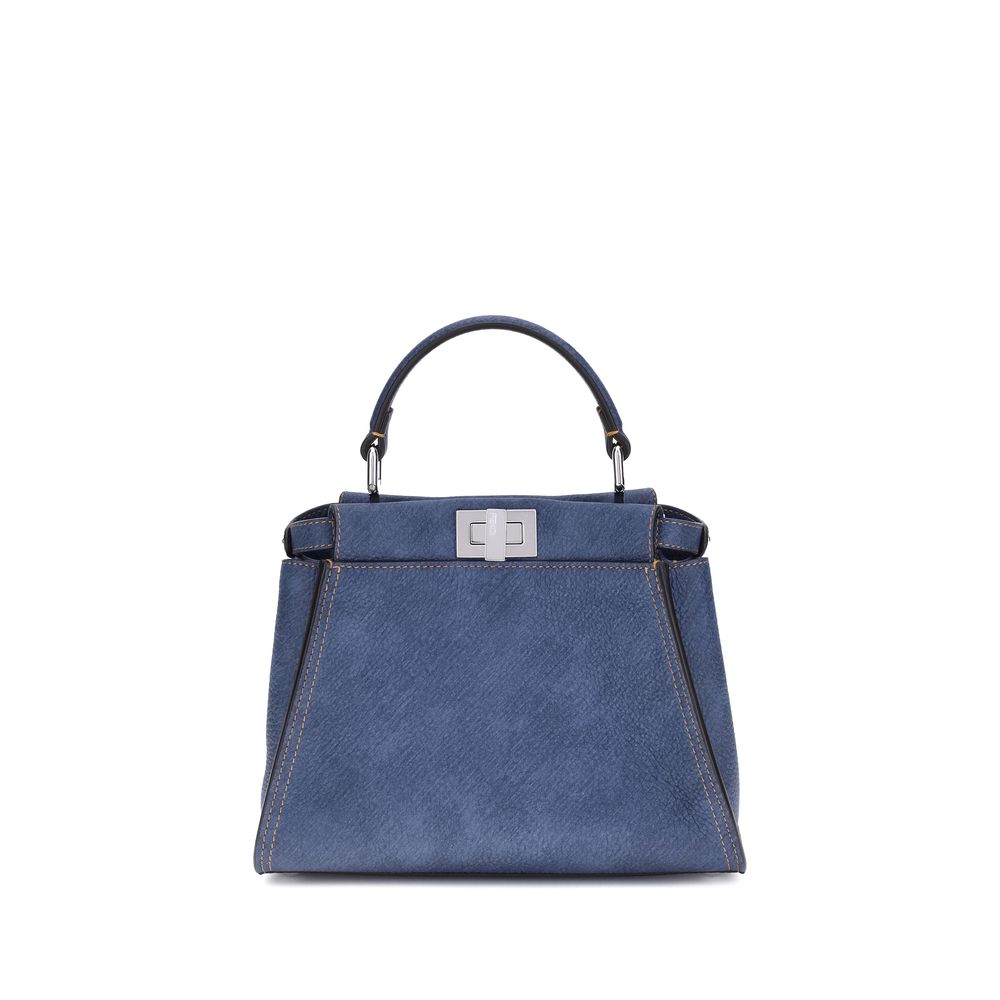 Fendi Blue Calf Leather Bos Taurus Shoulder Bag Glam Steals