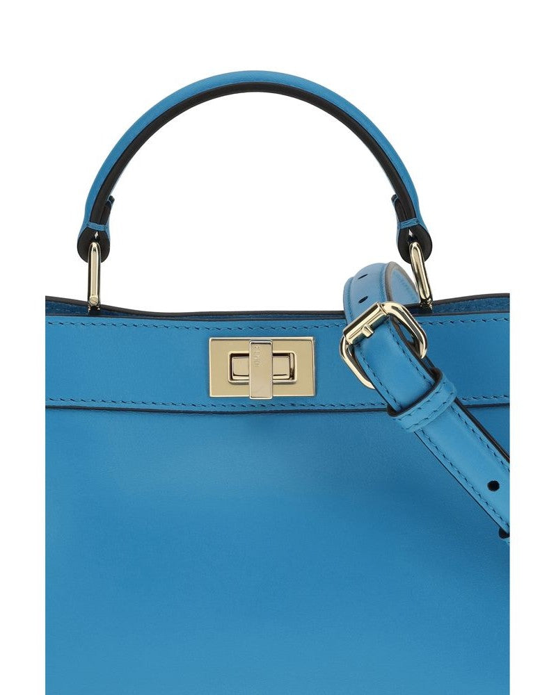 Fendi Blue Calf Leather Bos Taurus Shoulder Bag Glam Steals