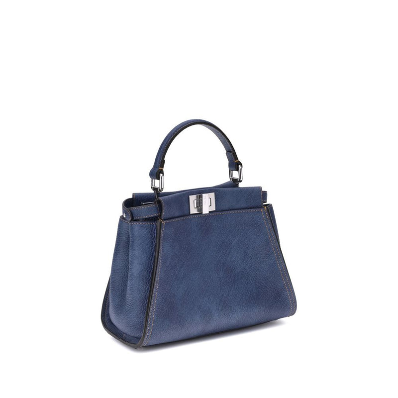 Fendi Blue Calf Leather Bos Taurus Shoulder Bag Glam Steals