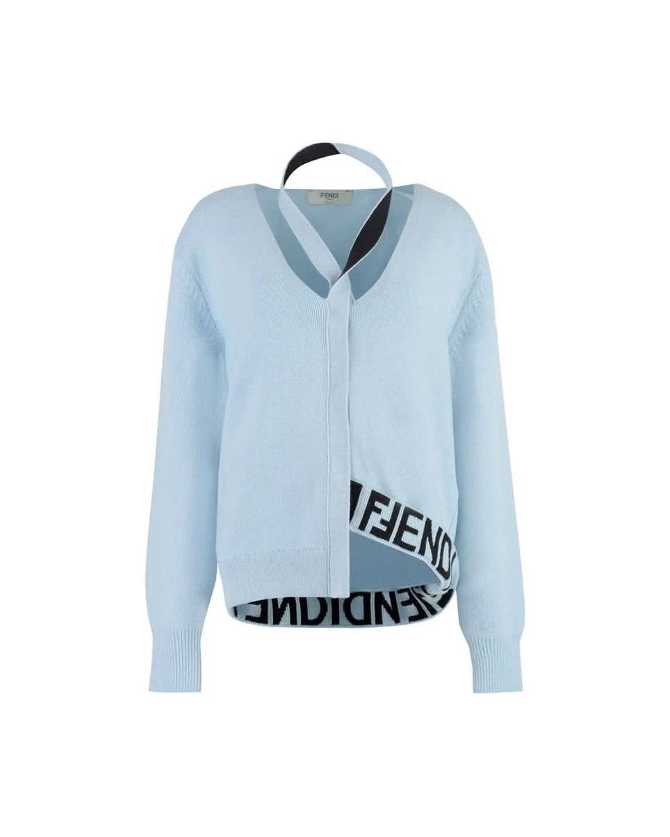 Fendi Blue Cashmere Cardigan 
