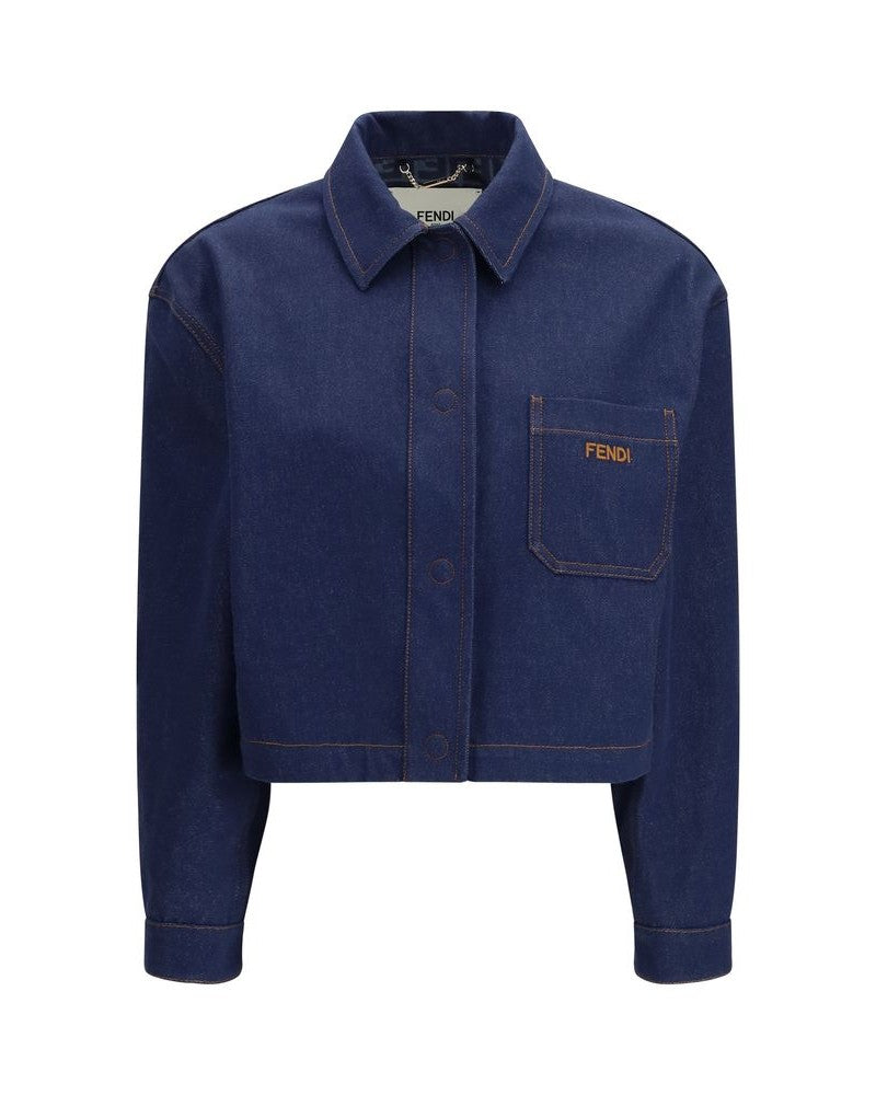 Fendi Blue Cotton Denim Jacket Glam Steals