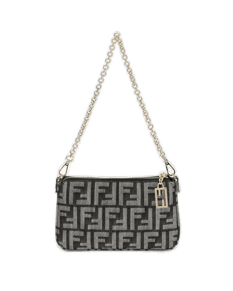 Fendi Blue Cotton Shoulder Bag Glam Steals