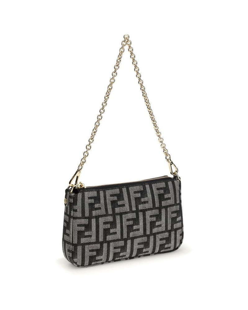 Fendi Blue Cotton Shoulder Bag Glam Steals