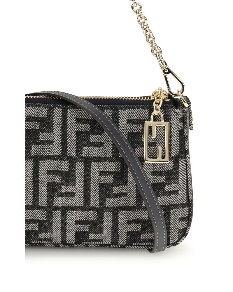Fendi Blue Cotton Shoulder Bag Glam Steals