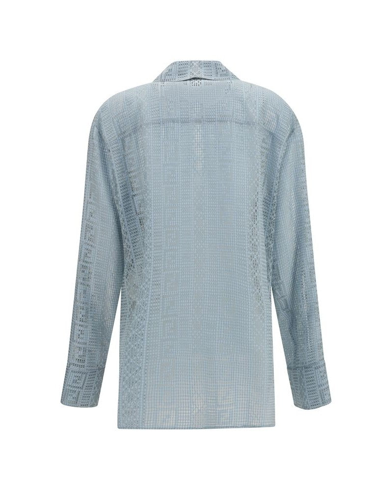 Fendi Blue Silk Dress Shirt Glam Steals