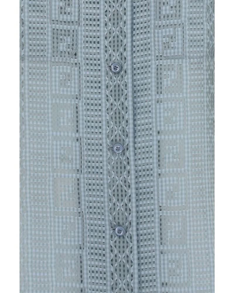 Fendi Blue Silk Dress Shirt Glam Steals