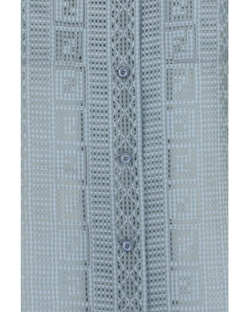 Fendi Blue Silk Dress Shirt Glam Steals