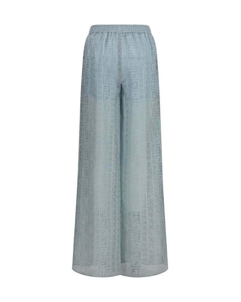 Fendi Blue Viscose Casual Pant Glam Steals