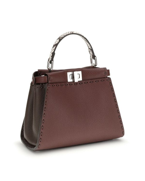 Fendi Brown Calf Leather Bos Taurus Shoulder Bag Glam Steals