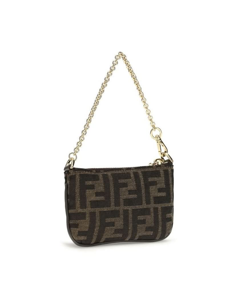 Fendi Brown Fabric Shoulder Bag 