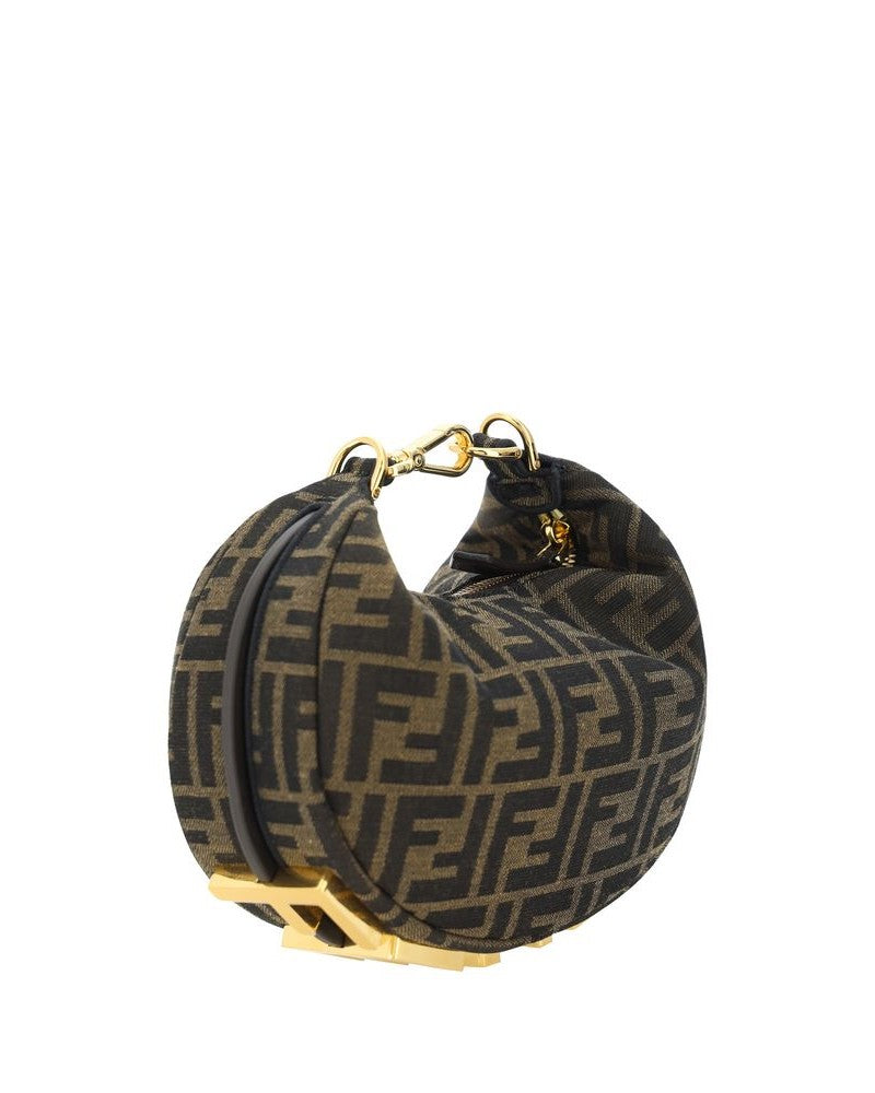 Fendi Brown Fabric Shoulder Bag Glam Steals