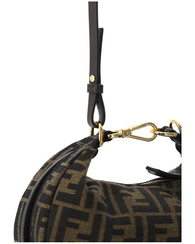 Fendi Brown Fabric Shoulder Bag Glam Steals
