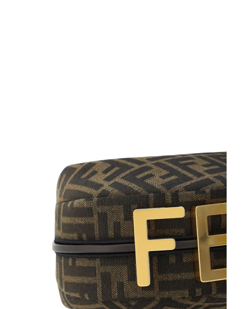 Fendi Brown Fabric Shoulder Bag Glam Steals