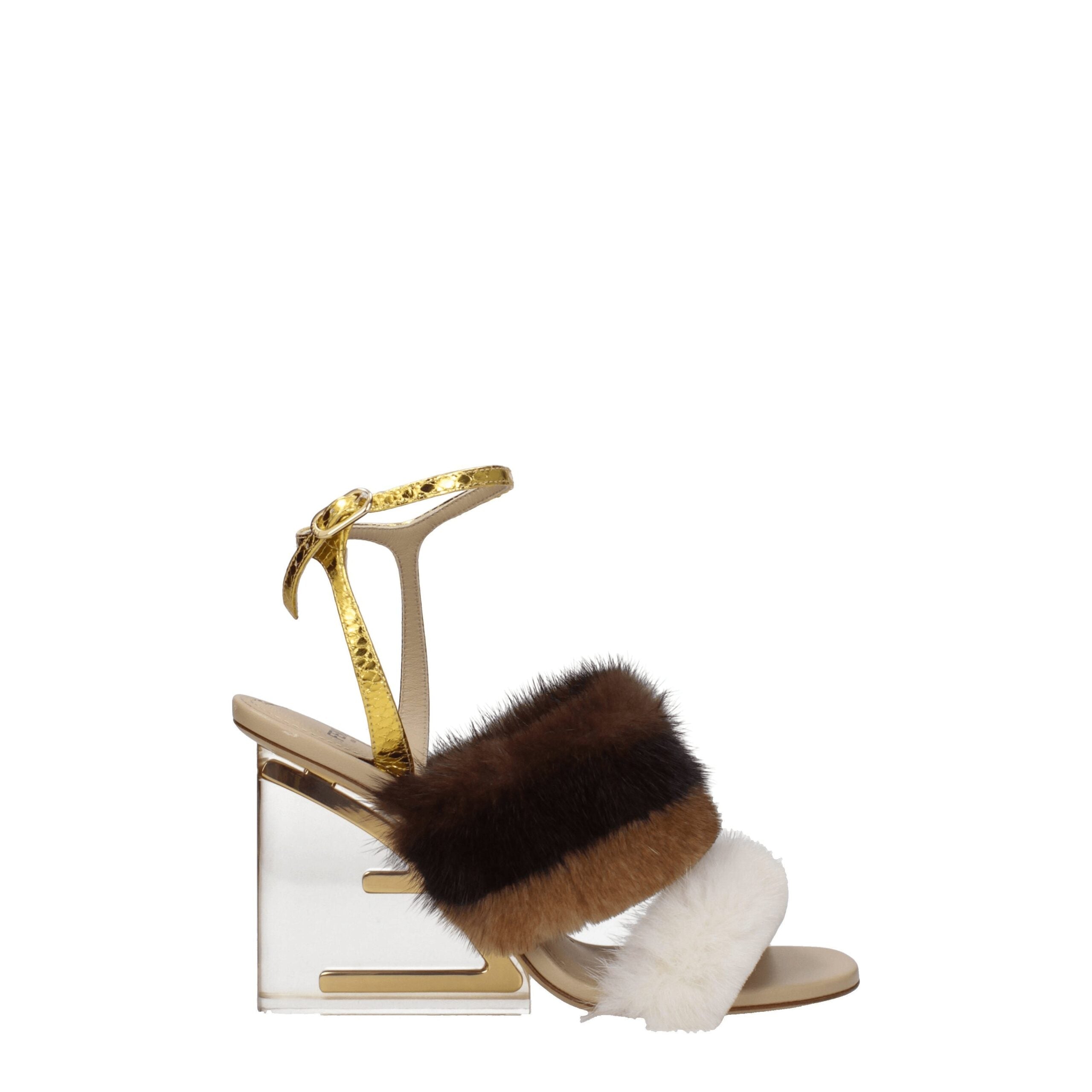 Fendi Brown Mink Strap-Ons Sandals Glam Steals