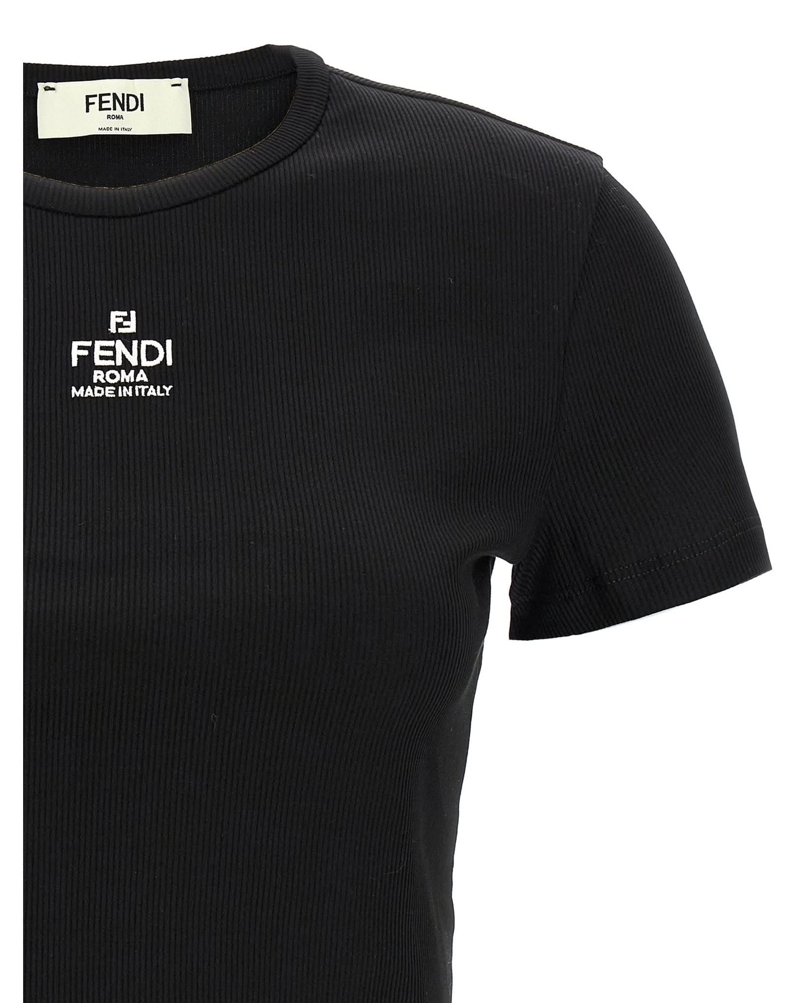 Fendi Cropped T-shirt Glam Steals