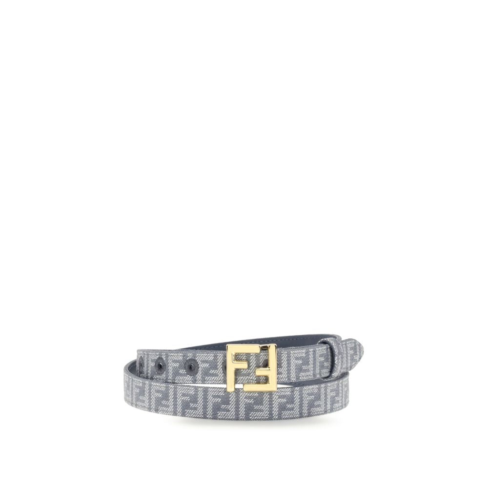 Fendi Denim Ff Embroidered Belt Glam Steals