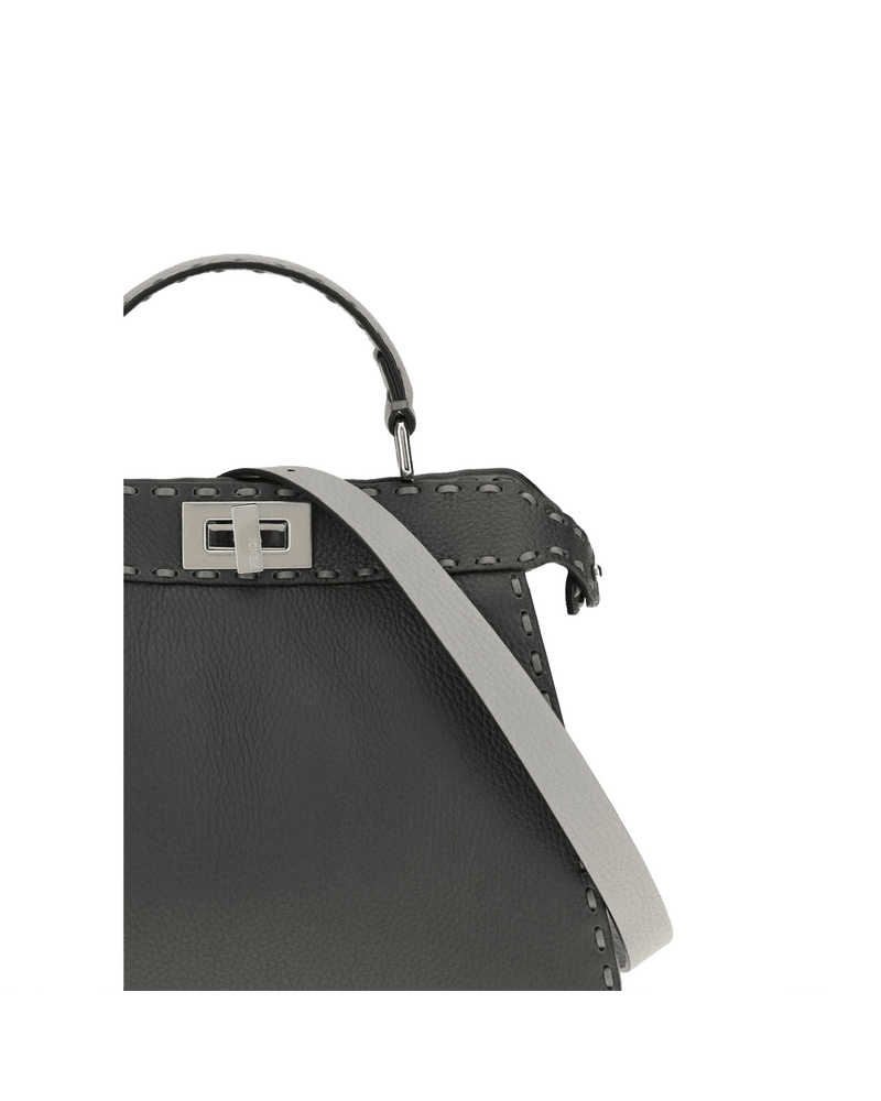 Fendi Gray Leather Shoulder Bag Glam Steals