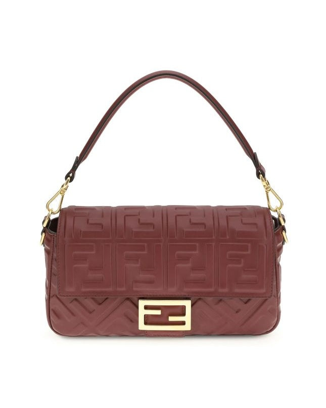 Fendi Leather Bordeaux Calf Bos Taurus Shoulder Bag Glam Steals