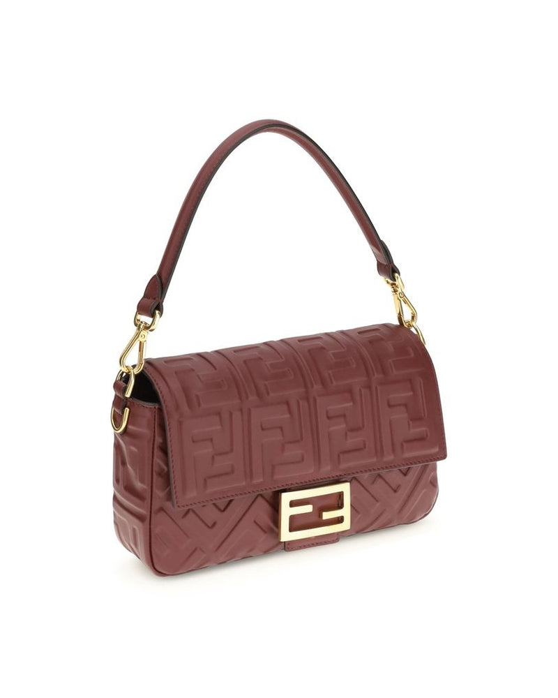 Fendi Leather Bordeaux Calf Bos Taurus Shoulder Bag Glam Steals
