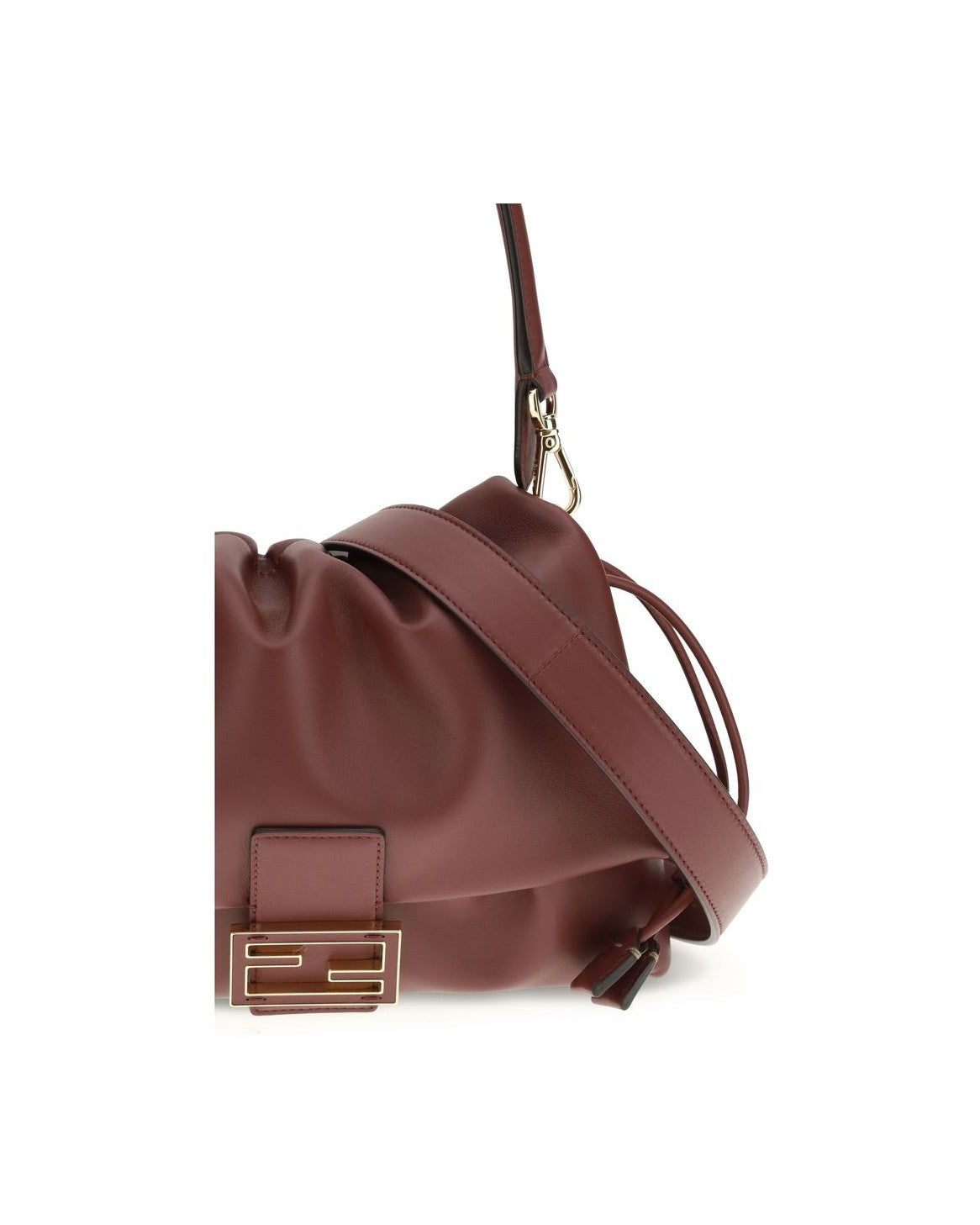 Fendi Leather Bordeaux Calf Bos Taurus Shoulder Bag Glam Steals