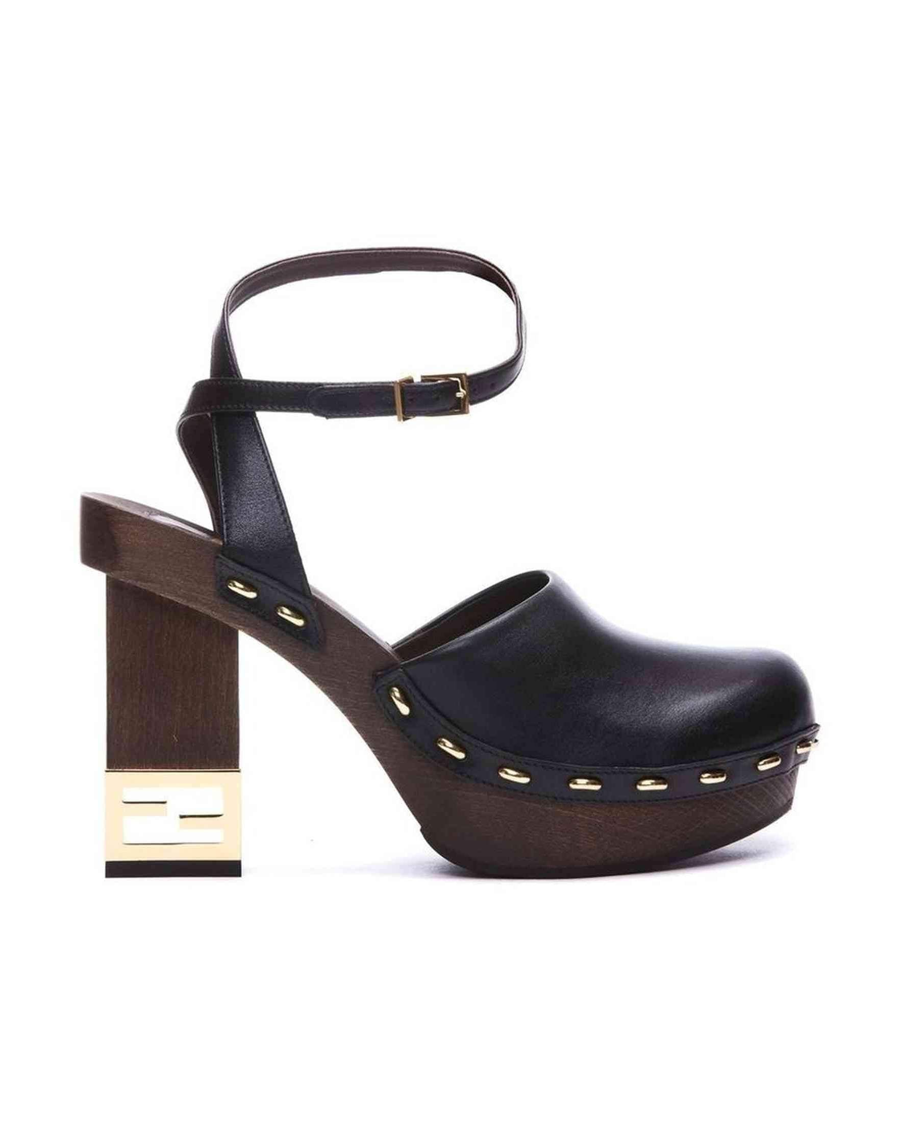 Fendi Leather Decorative Heel Pumps Glam Steals