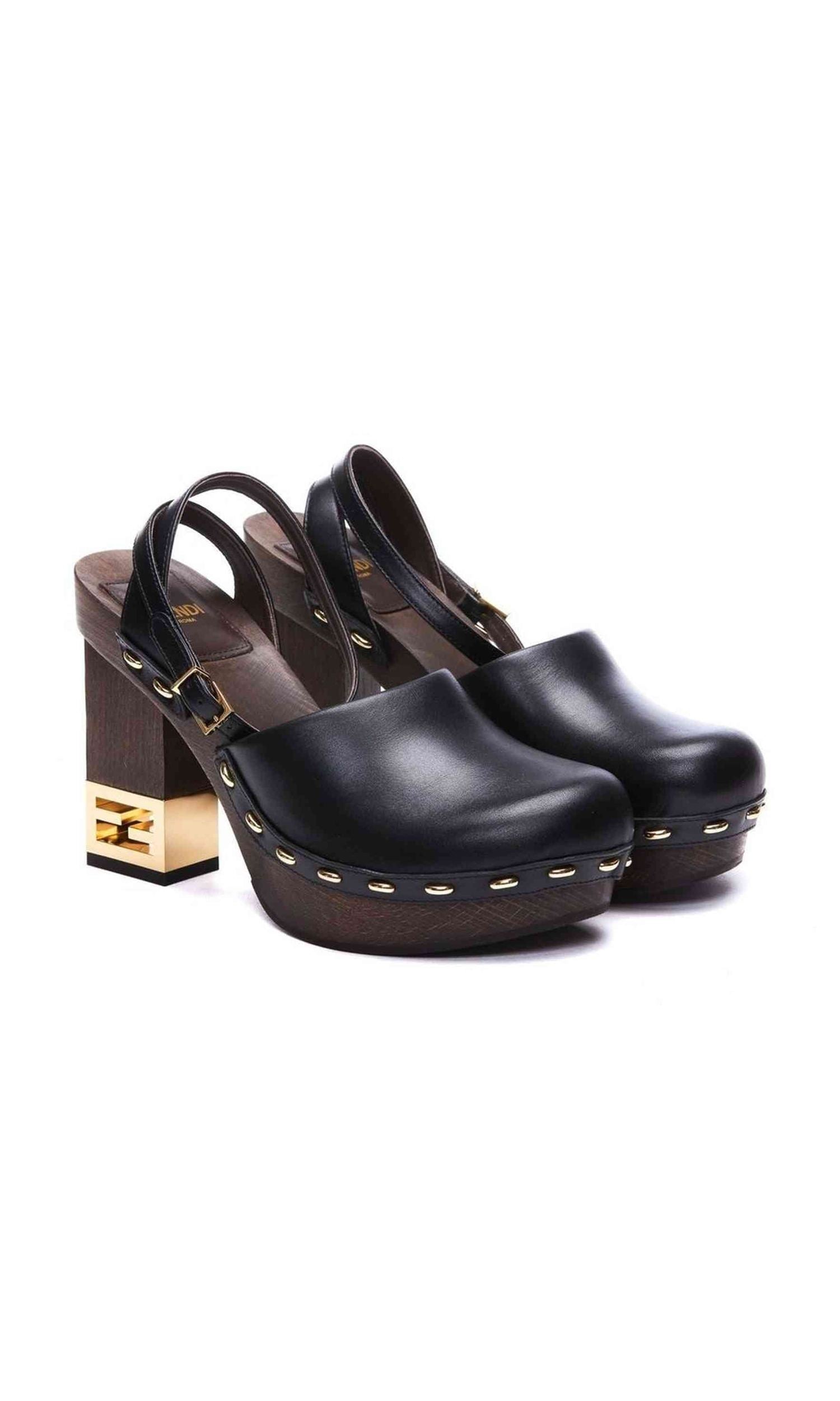 Fendi Leather Decorative Heel Pumps Glam Steals