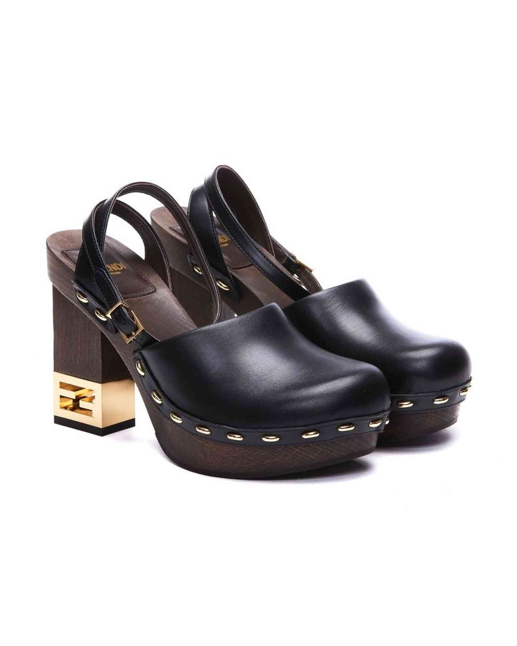 Fendi Leather Decorative Heel Pumps Glam Steals