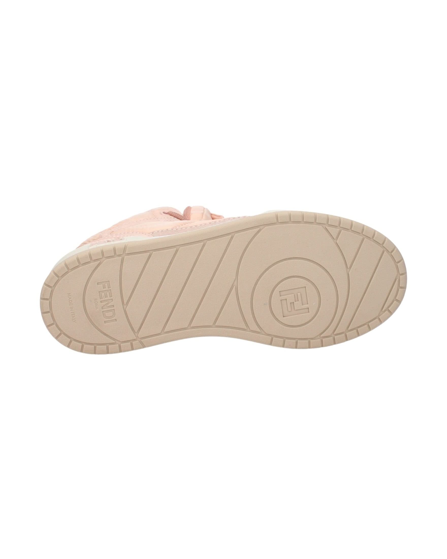 Fendi Pink Nylon High Top Sneakers 