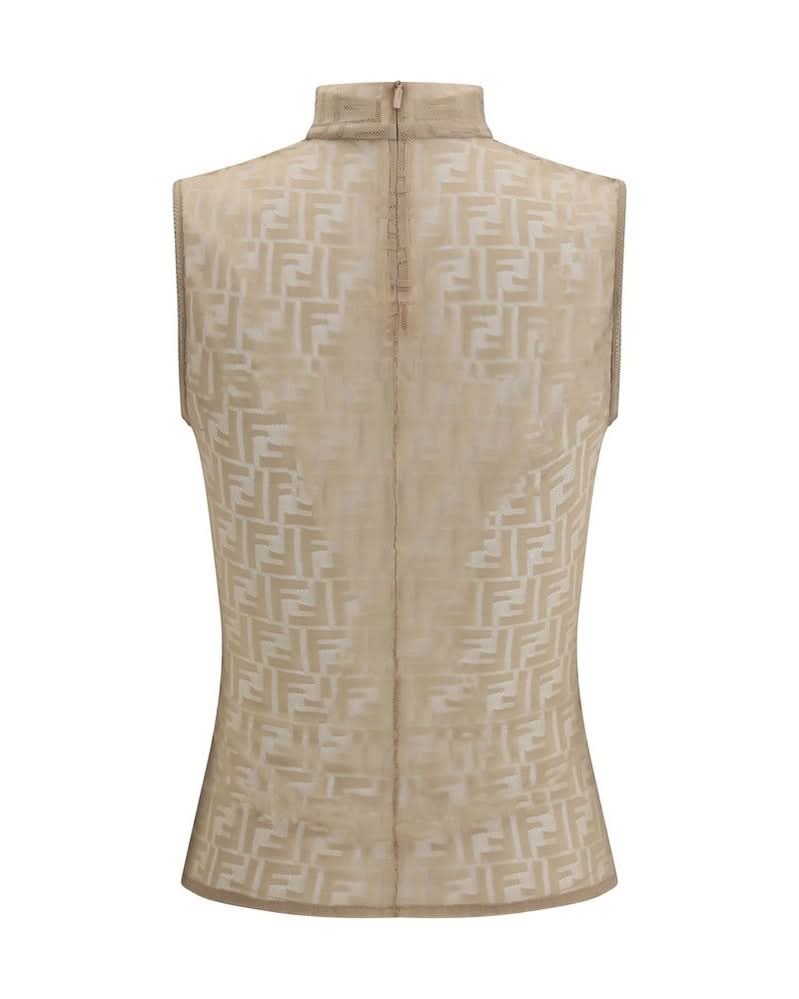 Fendi Polyamide Sleeveles T-shirt Tank Tops