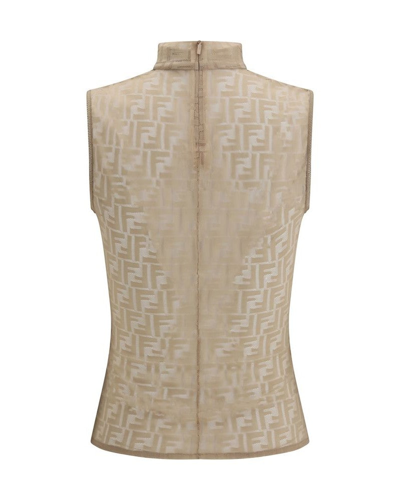 Fendi Polyamide Sleeveles T-shirt Tank Tops