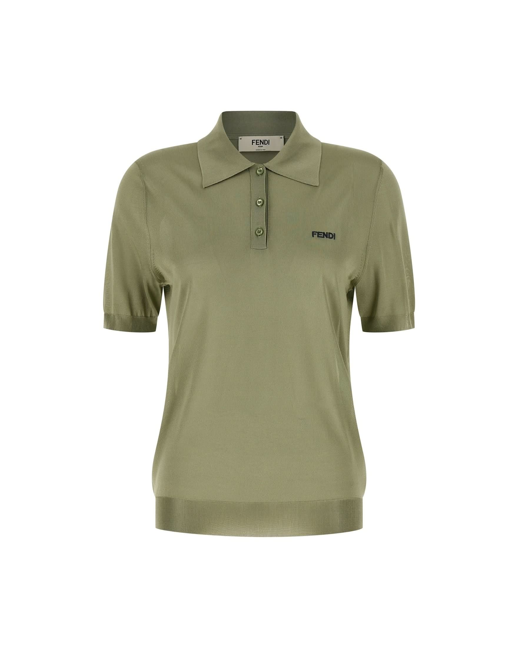 Fendi Shiny Viscose Polo Shirt Glam Steals